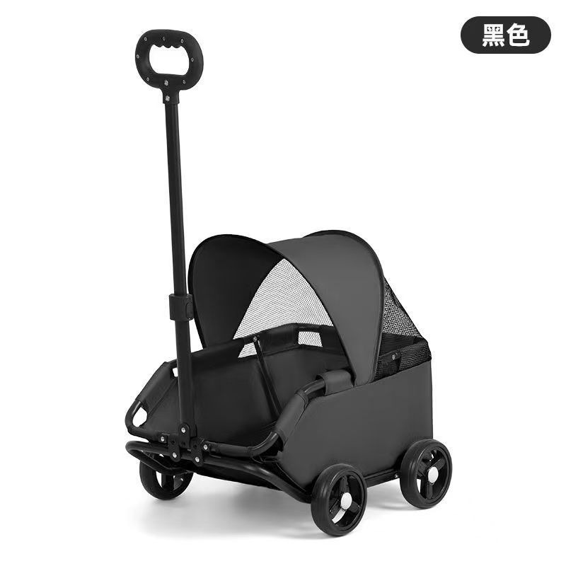小型寵物貓推車 貓咪狗狗拉車 輕便可摺疊 外出手推車 遛狗寵物遮陽車-規格圖9