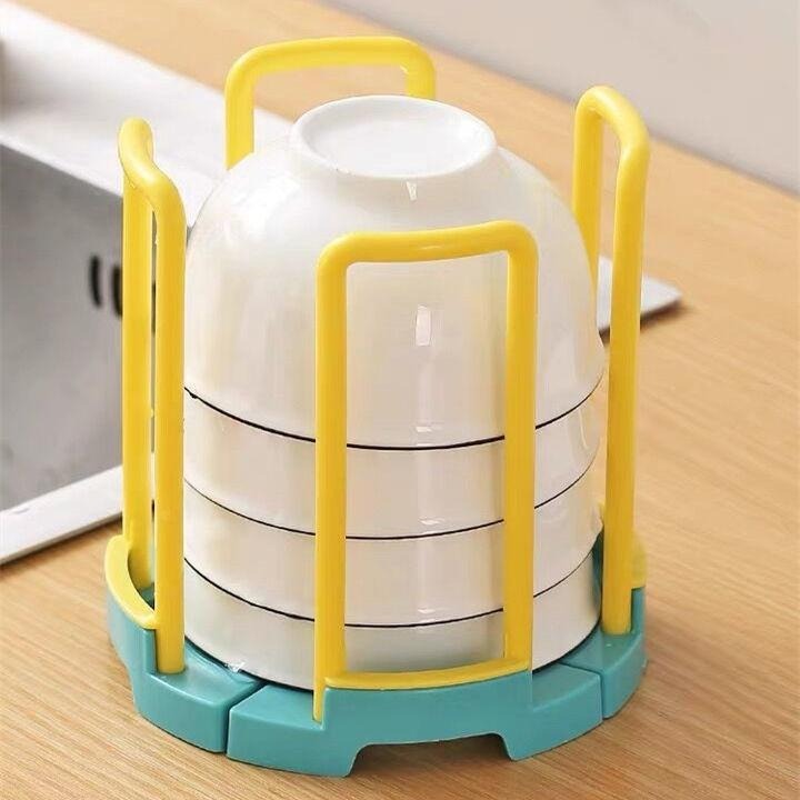 瀝水 碗架 碗盤收納 廚房置物架 家用 水池 放碗架 單層 旋轉 伸縮 碗收納架-細節圖2