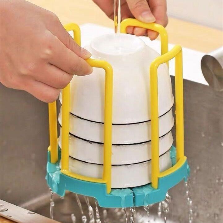 瀝水 碗架 碗盤收納 廚房置物架 家用 水池 放碗架 單層 旋轉 伸縮 碗收納架-細節圖5