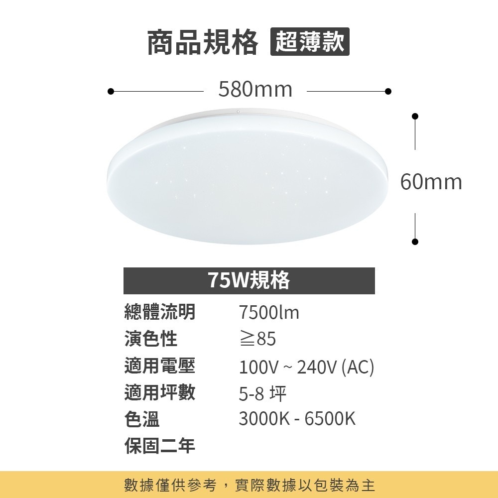 沐月燈飾｜調光吸頂燈 50W/75W 12段調光 12段調色  星空吸頂燈 LED吸頂燈 客廳燈  調光燈  房間燈-細節圖9