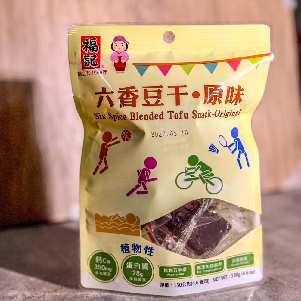 【福記食品】六香豆干(原味)130g-細節圖2