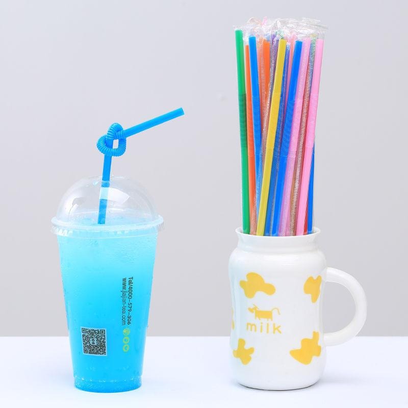 【台灣現貨】可彎頭 彩色 吸管 單支 商用  一次性 單獨包裝 奶茶飲料 藝術 手工 兒童 透明-細節圖5
