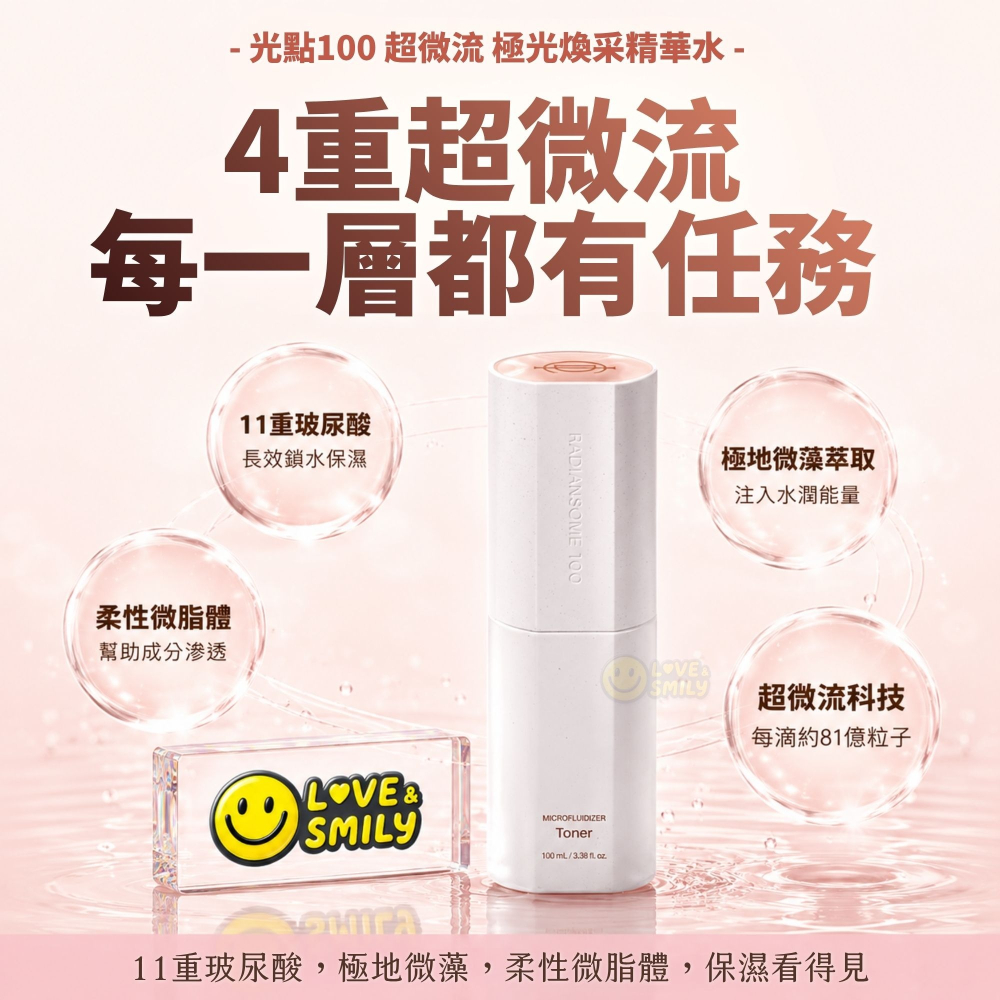 力曼 2026新版 光點100 超微流極光水 RADIANSOME100 MICROFLUIDIZER TONER-細節圖5