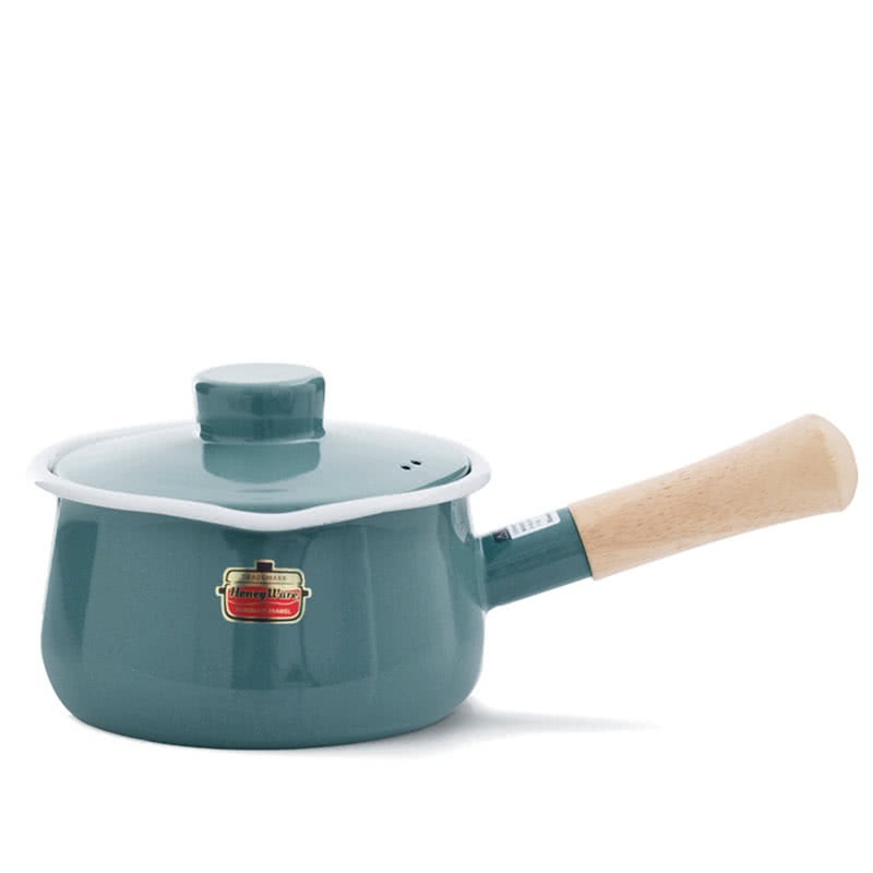 日本富士琺瑯〜北歐經典琺瑯牛奶鍋15cm-附蓋-細節圖2