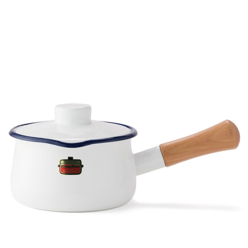 日本富士琺瑯〜北歐經典琺瑯牛奶鍋15cm-附蓋-細節圖3