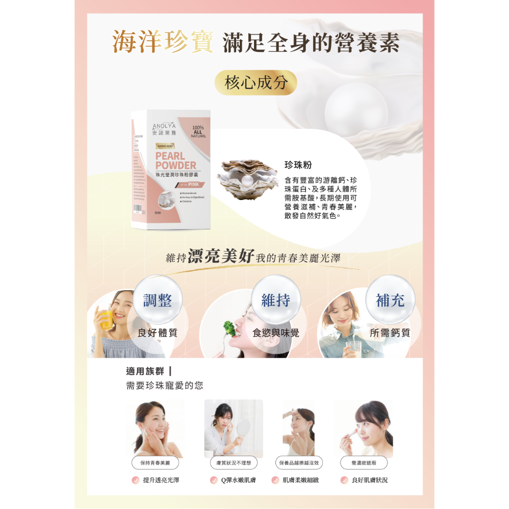 珠光瑩潤珍珠粉膠囊 60粒-細節圖3
