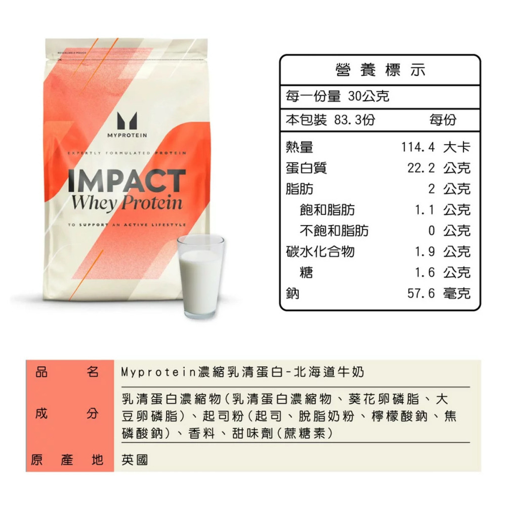 好市多代購(線上) #145660 Myprotein 濃縮乳清蛋白粉 北海道牛奶風味 2.5公斤-細節圖3