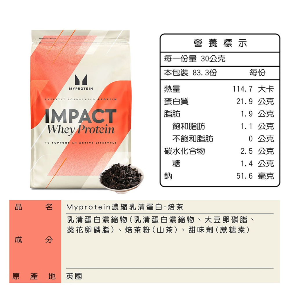 好市多代購(線上) #152376 Myprotein 濃縮乳清蛋白粉 焙茶風味 2.5公斤-細節圖3