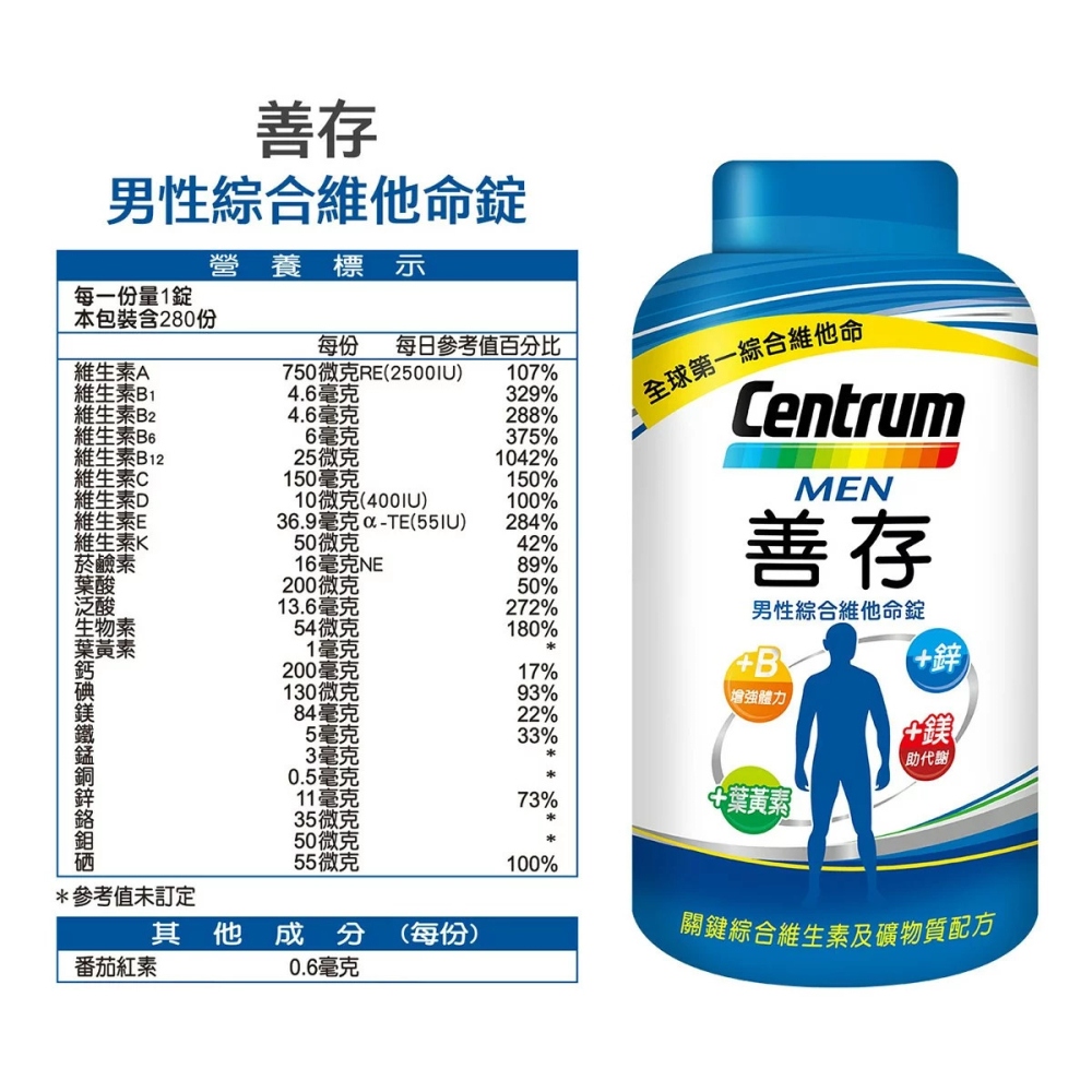 好市多代購 #105310 善存 男性綜合維他命錠 280錠-細節圖5