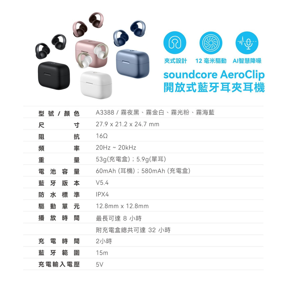 好市多代購(線上) #161367 Soundcore AeroClip 開放式藍牙耳夾耳機-細節圖3