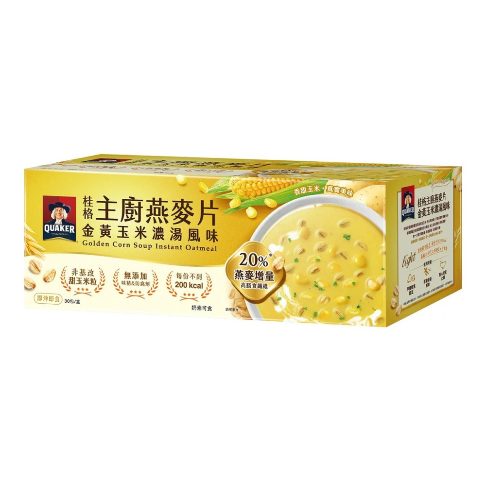 好市多代購 #158876 桂格 主廚燕麥片 金黃玉米濃湯風味 47公克 X 30包-細節圖3