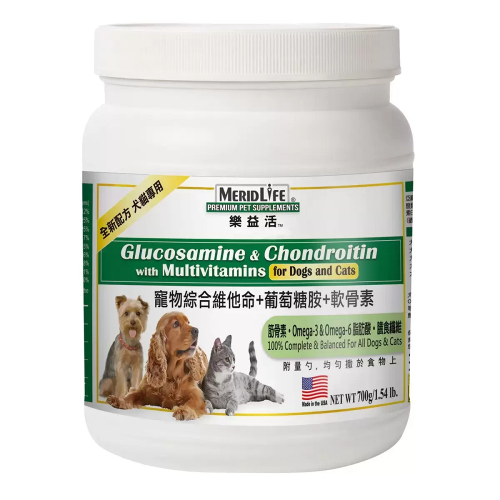 好市多代購 #996064 MeridLife 樂益活 寵物綜合維他命+葡萄糖胺+軟骨素配方 犬貓專用 700公克-細節圖3
