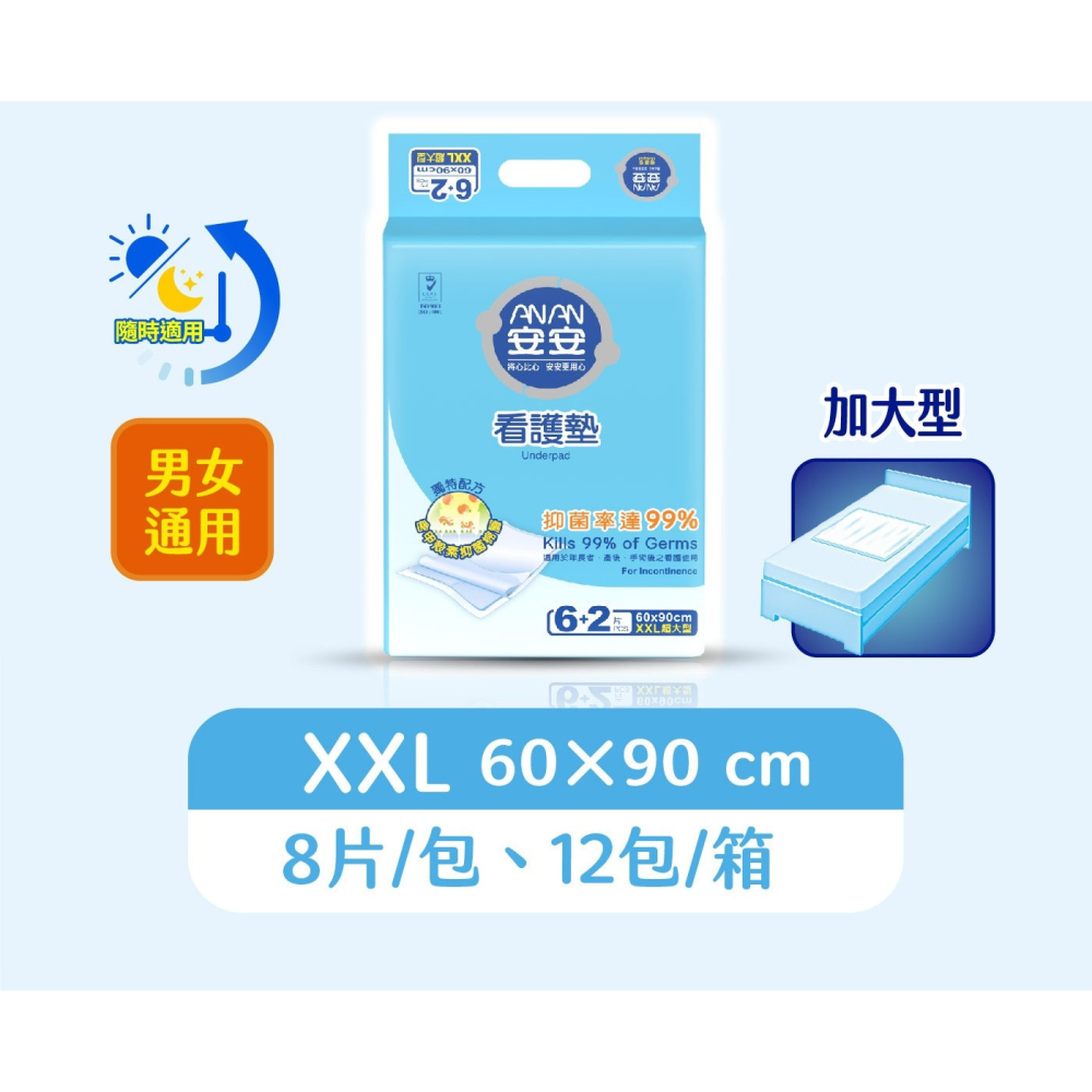 好市多代購(線上) #152430 安安 成人加大型看護墊 XXL號 6+2片 X 12包-細節圖3