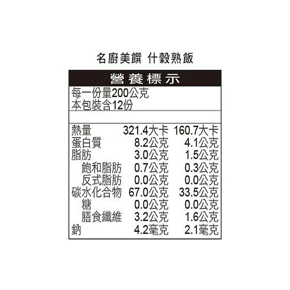 好市多代購(線上) #158893 名廚美饌 冷凍什穀熟飯 200公克 X 12包 X 2盒-細節圖5