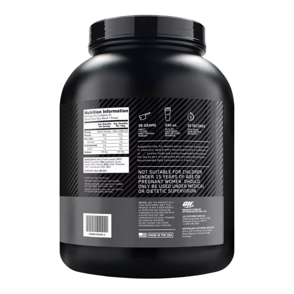 好市多代購 #1019492 Optimum Nutrition 分離乳清蛋白粉 巧克力奶昔 1.9公斤-細節圖4