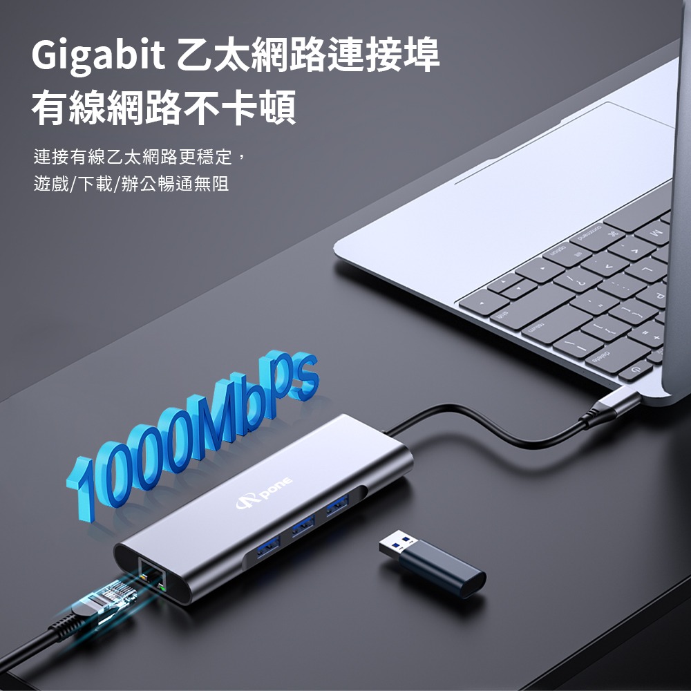 Apone USB-C 九合一 Hub 轉接器 | 4K HDMI 協會認證 讀卡機 M1 千兆 PD OTG iPad-細節圖8