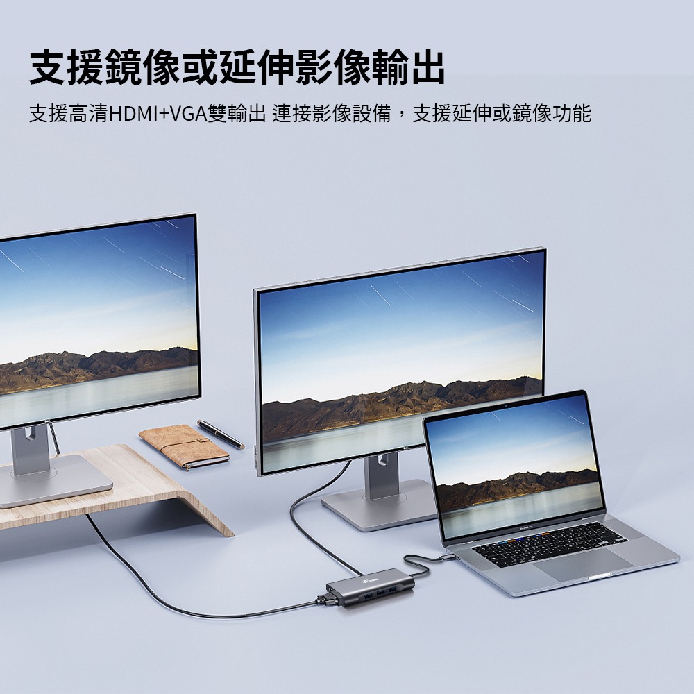 Apone USB-C 十合一 Hub 轉接器 | 4K HDMI 協會 認證 讀卡機 M1 PD 100W VGA-細節圖5