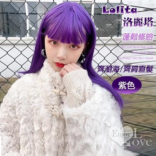 Lolita洛麗塔蓬鬆修臉空氣瀏海齊肩內扣中長直髮﹝淺棕色﹞-細節圖2