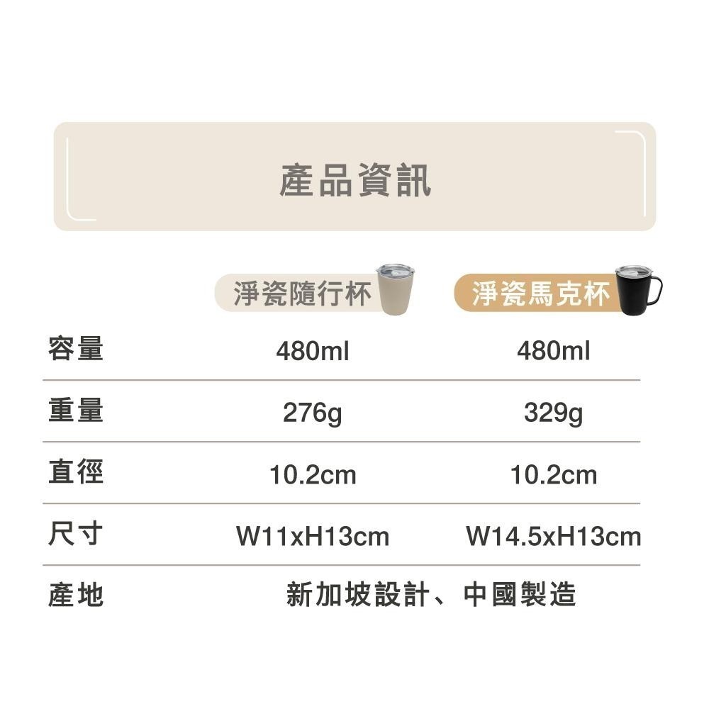 SWANZ 淨瓷隨身杯【💦480ml】【淨瓷塗層、大口徑、輕量防碎、氣密防漏、真空絕緣保溫保冷】-細節圖9