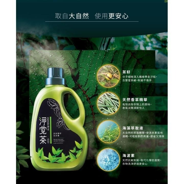茶寶 淨覺茶🌱天然茶籽洗衣素【6入/箱】2.3L【茶籽酵素、自然皂素、分解髒污、溫和潔淨不刺激、SGS合格】-細節圖4