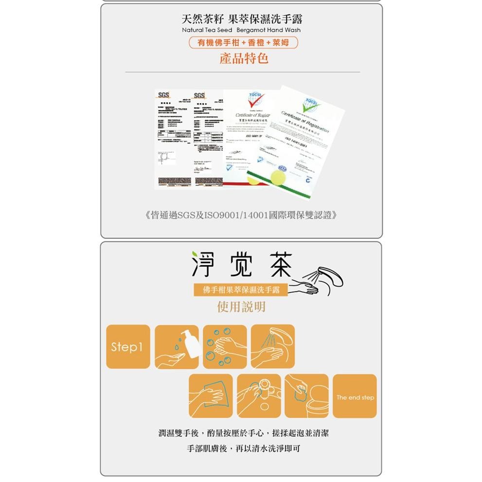 茶寶 淨覺茶🌱天然茶籽植萃純淨洗手露　350ml【茶籽酵素、自然皂素、分解髒污、溫和潔淨不刺激、SGS合格】-細節圖7