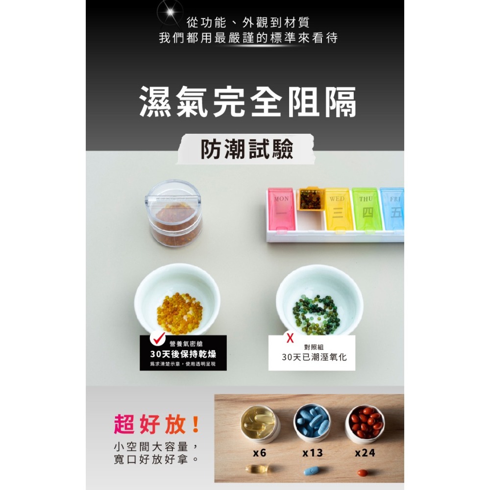 Ankomn 營養氣密艙【🌀雙色】【保健品攜帶｜高度氣密性｜分隔藥盒｜隨行分裝盒】-細節圖5