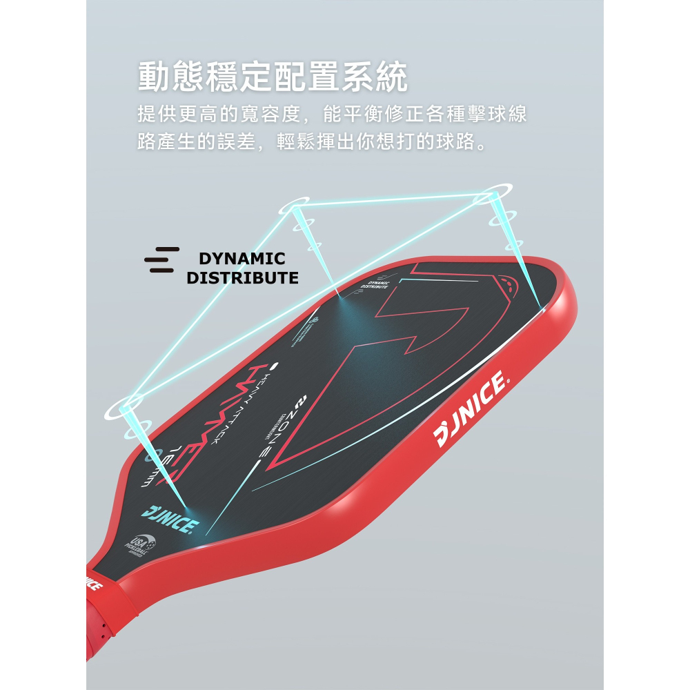 五羽倫比 JNICE 久奈司 戰錘 HAMMER II 匹克球拍 攻擊型 匹克球 球拍 久奈司匹克球拍 附匹克球袋-細節圖4
