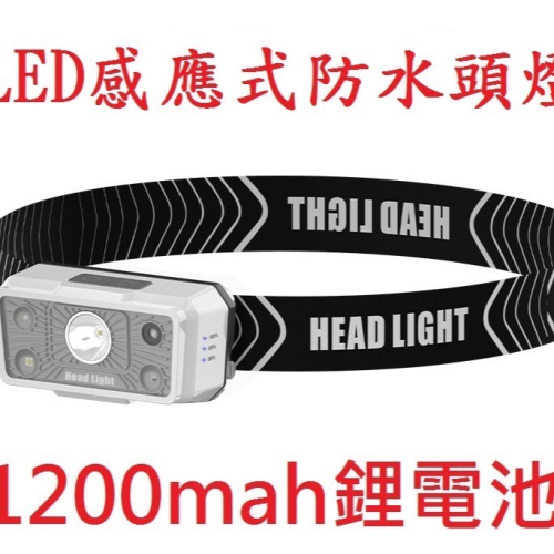 新款 XPG揮手感應式強光警示防水頭燈 TYPE-C充電 LED強光 內置1200mah鋰電池