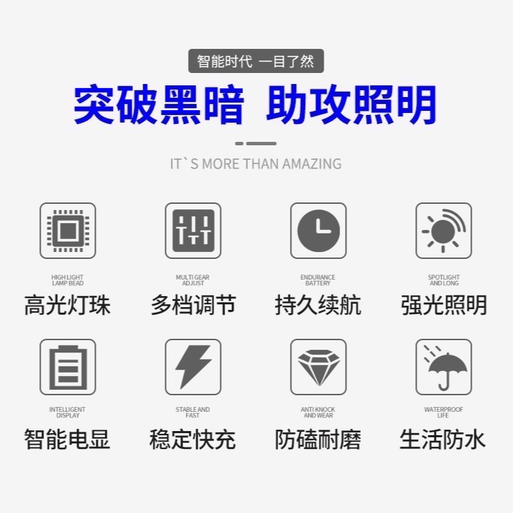 新款 XPG揮手感應式強光警示防水頭燈 TYPE-C充電 LED強光 內置1200mah鋰電池-細節圖3