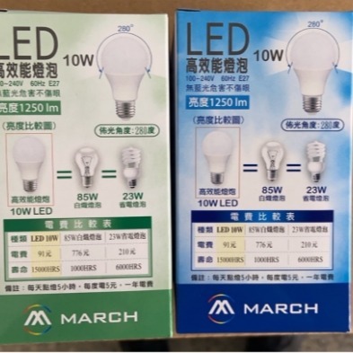 好商量~MARCH 10W LED 燈泡 球泡燈 E27 全電壓 10瓦 黃光/自然光/白光 電燈泡 等於12W亮度-細節圖3