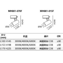 好商量~MARCH LED 7W 15W 軌道燈 COB 投射燈 白光/自然光/黃光 一年保固 觀星 黑/白-細節圖2
