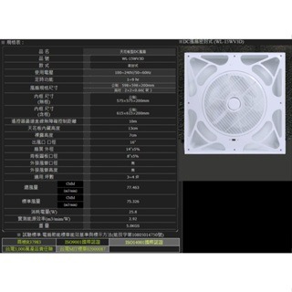 好商量~Willie 威利 輕鋼架 密封式 WL-15WV3D 節能標章 DC 循環扇 全電壓 節能風扇 保固一年-細節圖3