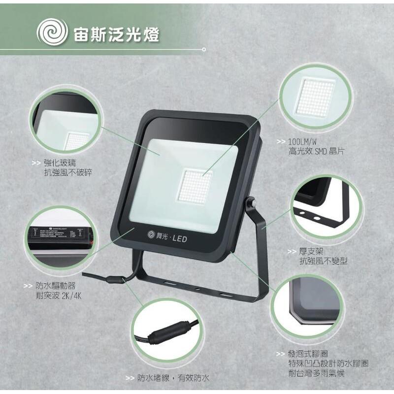 新莊好商量~舞光 LED 10W 投光燈 宙斯 泛光燈 戶外燈 洗牆燈 投光燈 IP66 白光/黃光 附發票-細節圖2