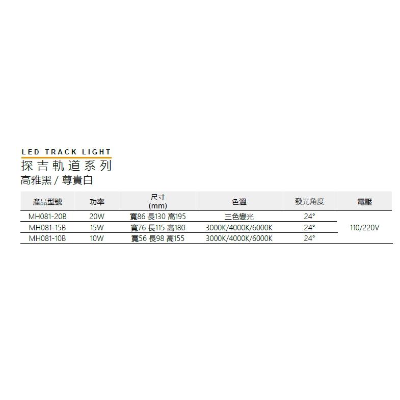 新莊好商量~MARCH LED 10W 15W 20W 探吉 軌道燈 附發票 投射燈 保固一年-細節圖2