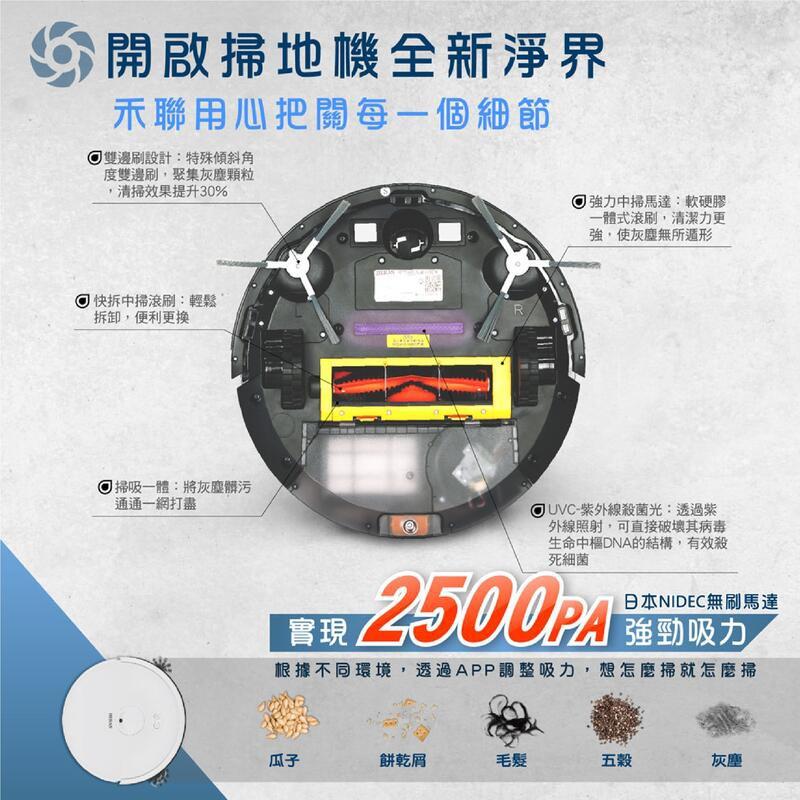 萬華~HERAN 禾聯 HVR-06XST5W 視覺導航規劃 掃地機 附遙控器 智能APP聯網 掃地機器人-細節圖6