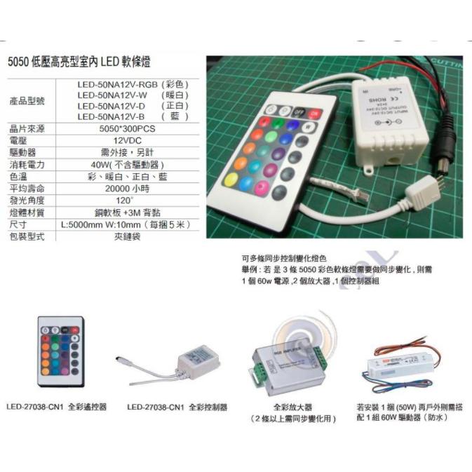 ✨隨機贈送神秘小禮✨新莊好商量~舞光 室內低壓軟燈條 一包5米 5050 60P 彩色 控制器 放大器 12V驅動器另售-細節圖4
