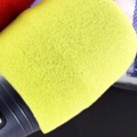 一次式麥克風套 拋棄式麥克風海綿套 一對(紅/黃各一個)-細節圖2