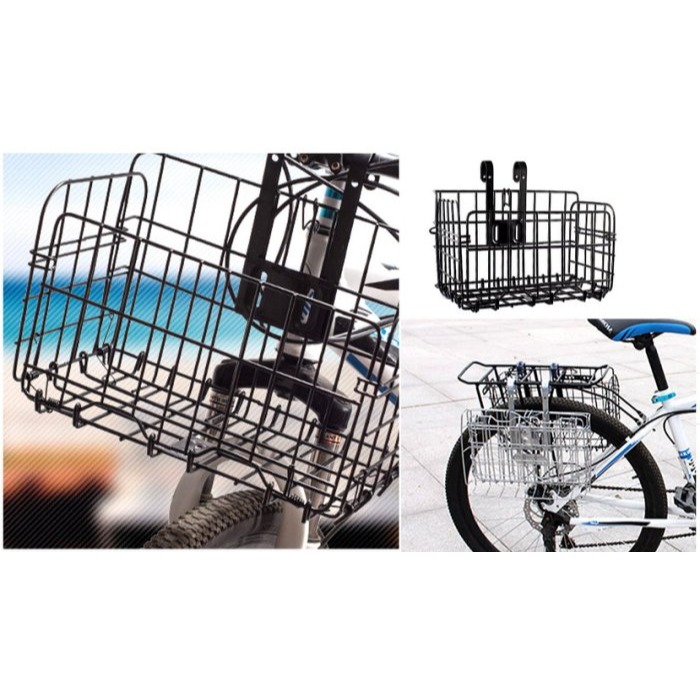 折收式 金屬材質掛籃 金屬材質掛籃 加粗款折疊車籃 菜籃 自行車吊籃 腳踏車 菜籃 車籃-細節圖2