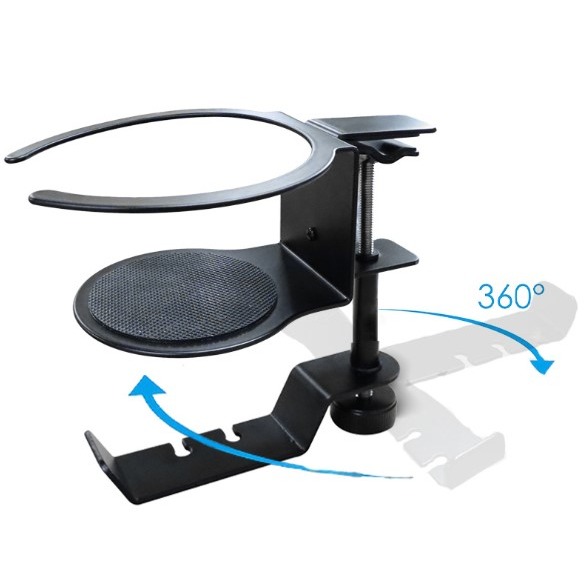 夾桌型 金屬吊勾型杯架.  DIY 自行組合裝置 金屬材質 可旋轉釣吊鉤 杯架內徑約10cm  桌板厚度不可以大於五公分-細節圖2