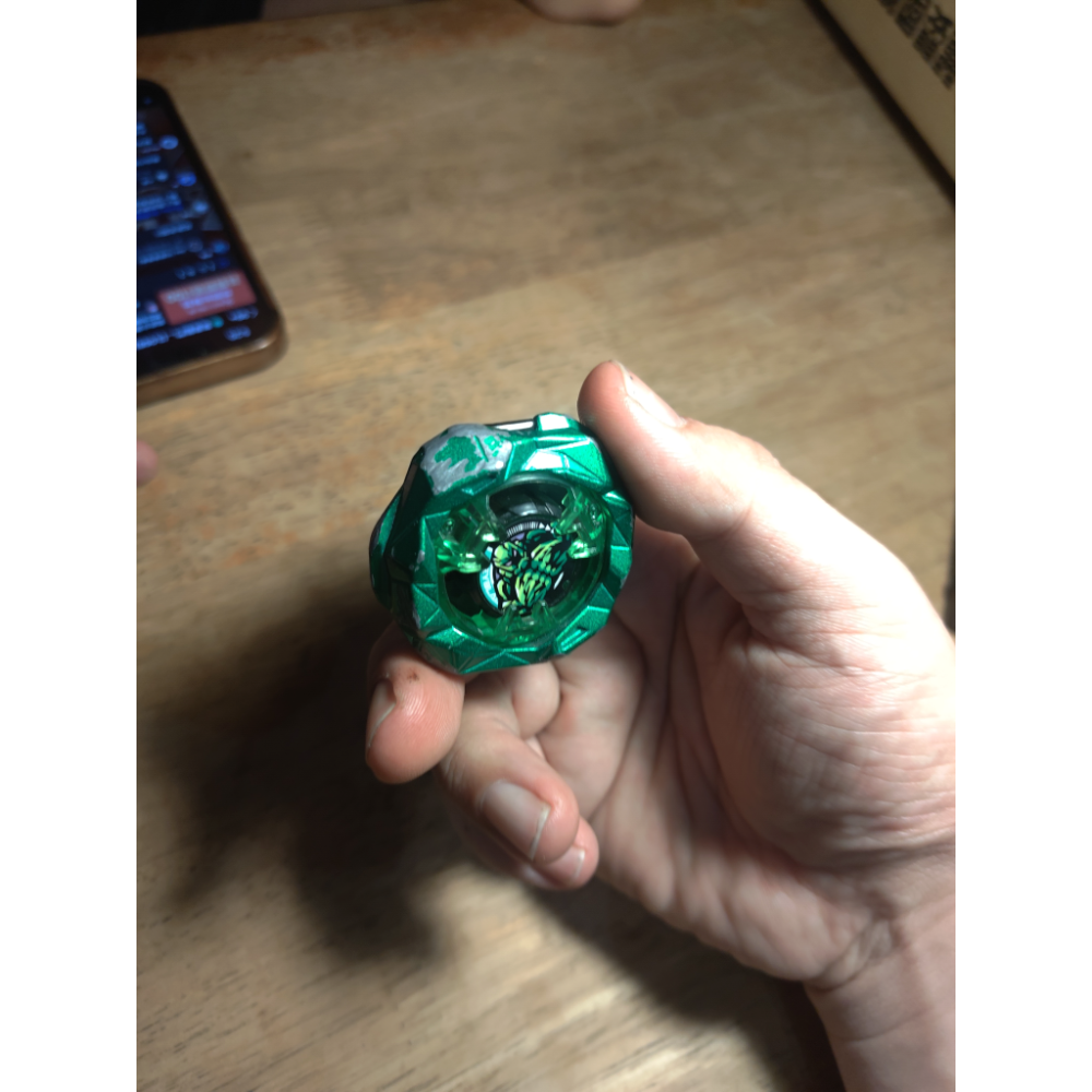 二手無QR 綠魔像奇岩455LR 455沒打過Lr嚴重戰損 beyblade x戰鬥陀螺-細節圖4