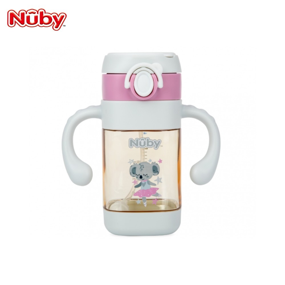 Nuby PPSU學飲杯 粗吸管(300ml) 無尾熊 學習水壺 1歲 水壺 Tritan501 學習杯-細節圖2