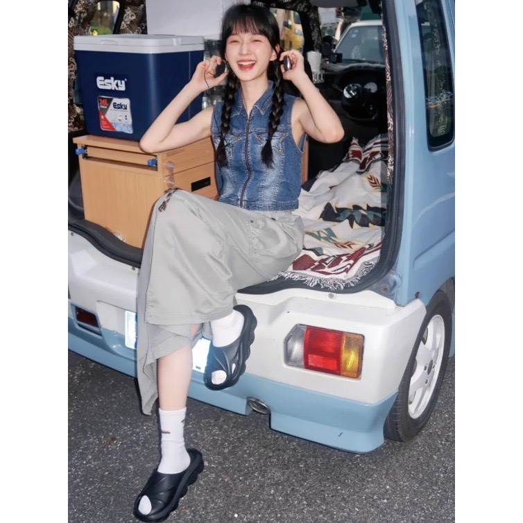 『潮選物』 山林涼 運動拖鞋 白噪音系列 潮流 穿搭 踩屎感 軟彈 EVA 防臭-細節圖4