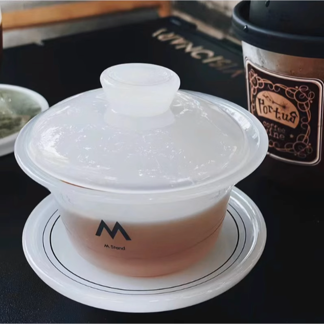 『潮選物』 玉瓷蓋碗 蓋杯 咖啡 茶 高山茶 中國風 中式 潮流 茶杯-細節圖4