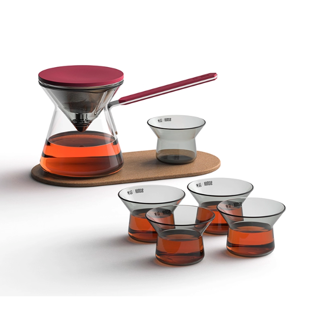 紅色限量款-斗笠泡茶壺組X1＋斗笠杯X4