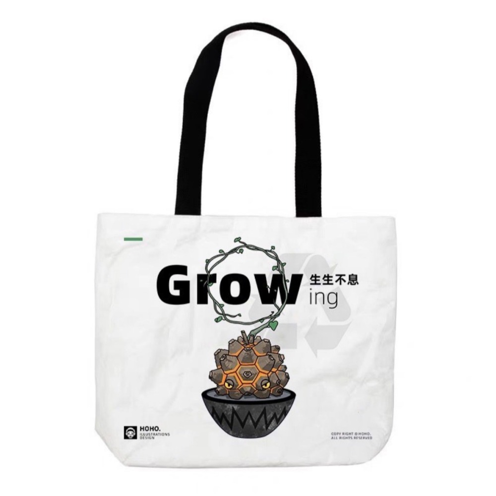 《4AM寅選》 潮流植物托特包 杜邦紙 肩背包 手提袋 龍舌蘭 龍蛇蘭 嚴龍 龜甲龍 塊根 象牙宮 惠比大黑-細節圖5