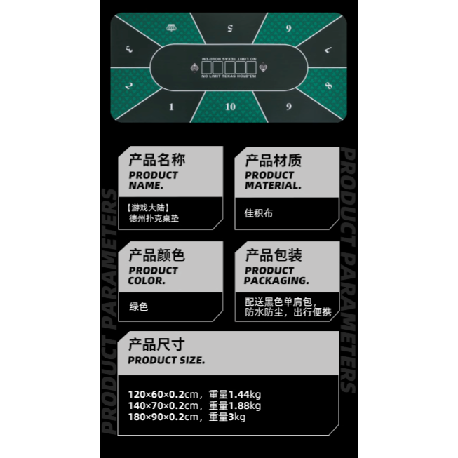 『Gambit』 德州撲克桌布 桌墊 專業 完整 專用 撲克牌 Texas hold’em 遊戲-細節圖7