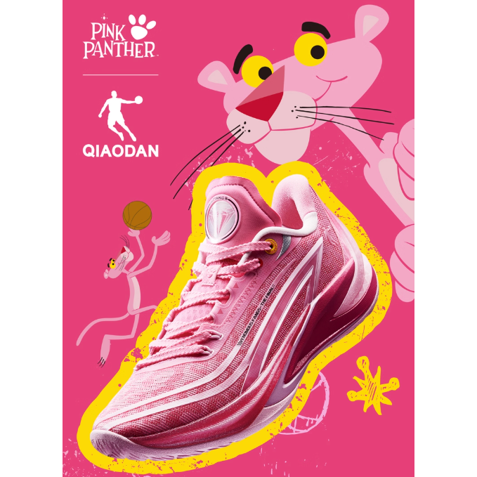 《4AM寅選》 Qiaodan中喬 毒牙3V3 粉紅豹聯名 實戰籃球鞋 籃球 運動鞋 球鞋 pink panther-細節圖4
