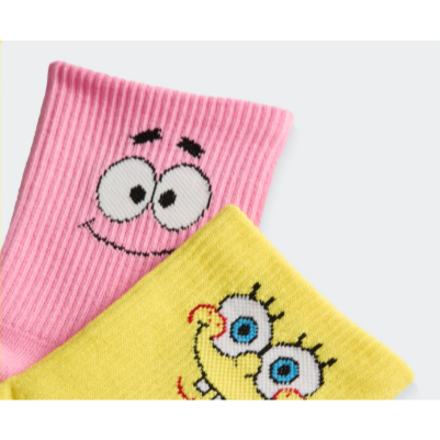 《4AM寅選》Kawasaki川崎 海綿寶寶聯名休閒襪 棉襪 運動襪 球襪 聯名 海綿寶寶 派大星-細節圖8