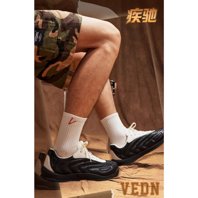 《4AM寅選》 Veidoorn維動 疾馳休閒運動鞋 平底鞋 黑武士 板鞋 增高 運動-細節圖6