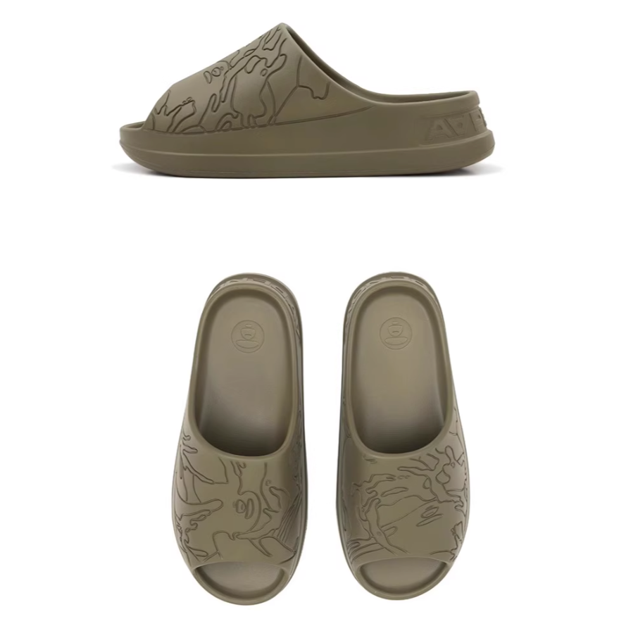 《4AM寅選》 Aape 迷彩花紋拖鞋 bape 猿人 運動拖鞋 防水 恢復拖鞋 戶外 防滑-細節圖7